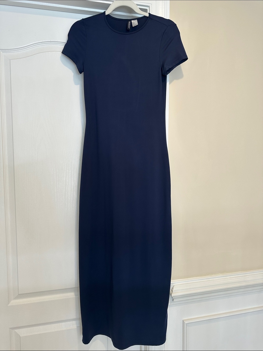 H&M Navy Short-Sleeve Maxi Dress